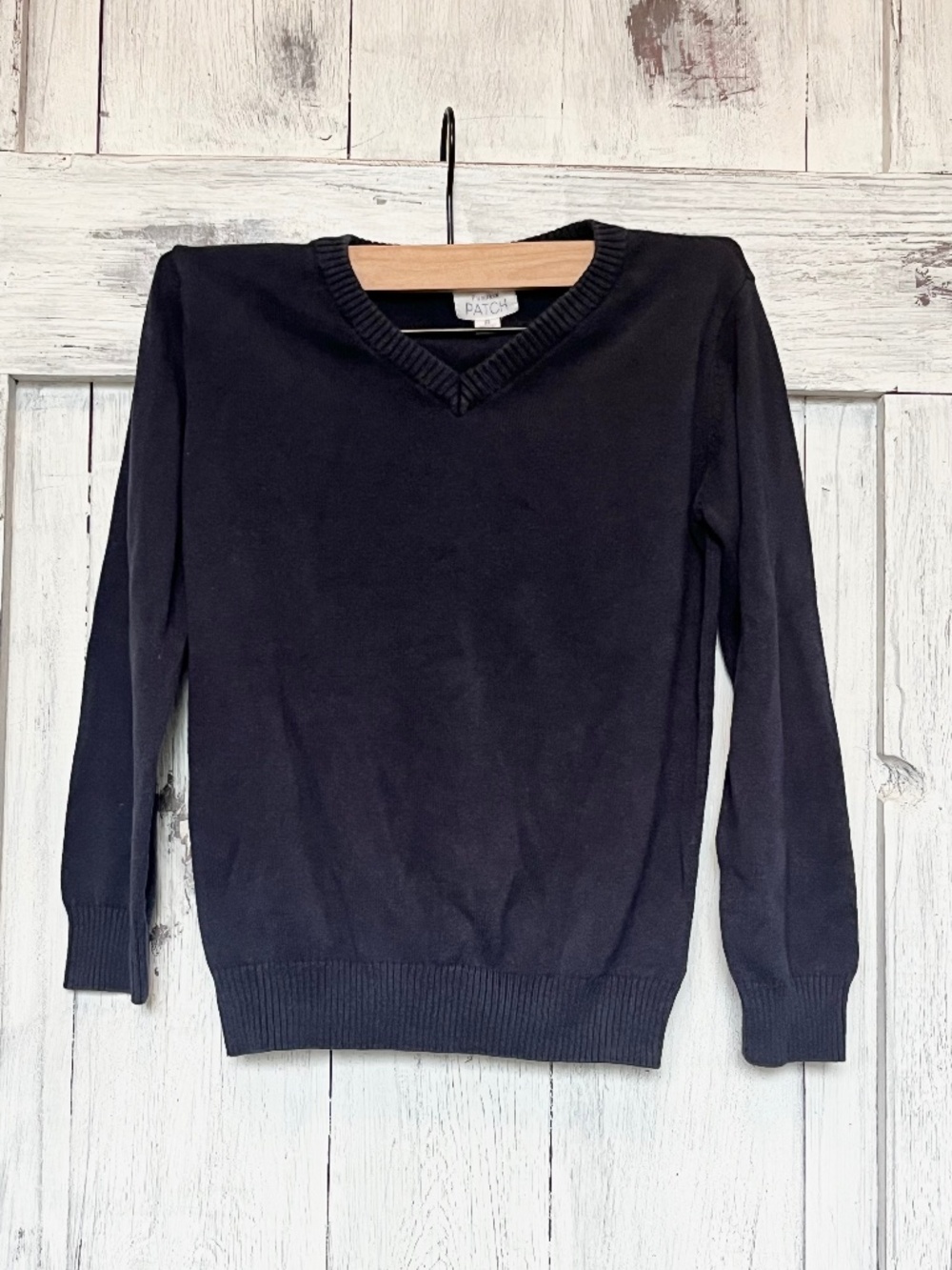 Pumpkin Patch-Boy's-Navy Blue-V-Neck Sweater-Size 8